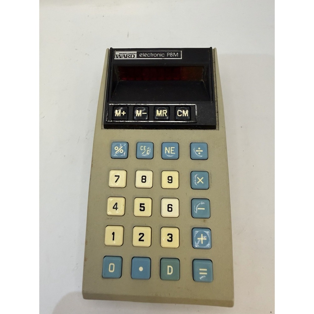 Vintage Montgomery Ward Electronic P8M Calculator 1970s – Untested